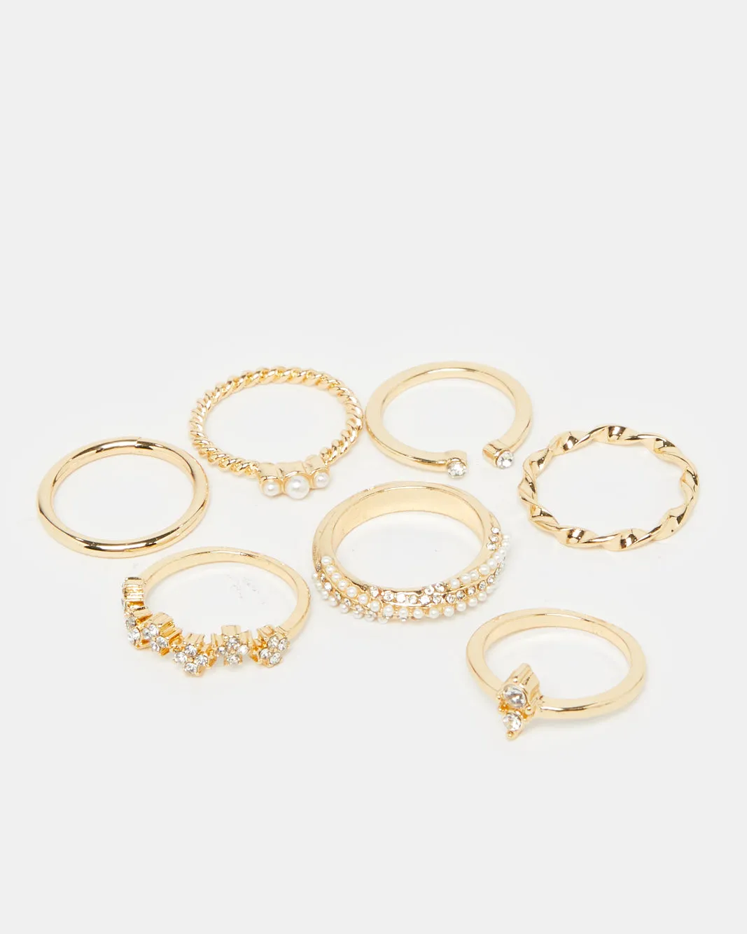 Women Gold Embellished Ring Set (Pack of 7) sold by Redtag product image thumbnail 3
