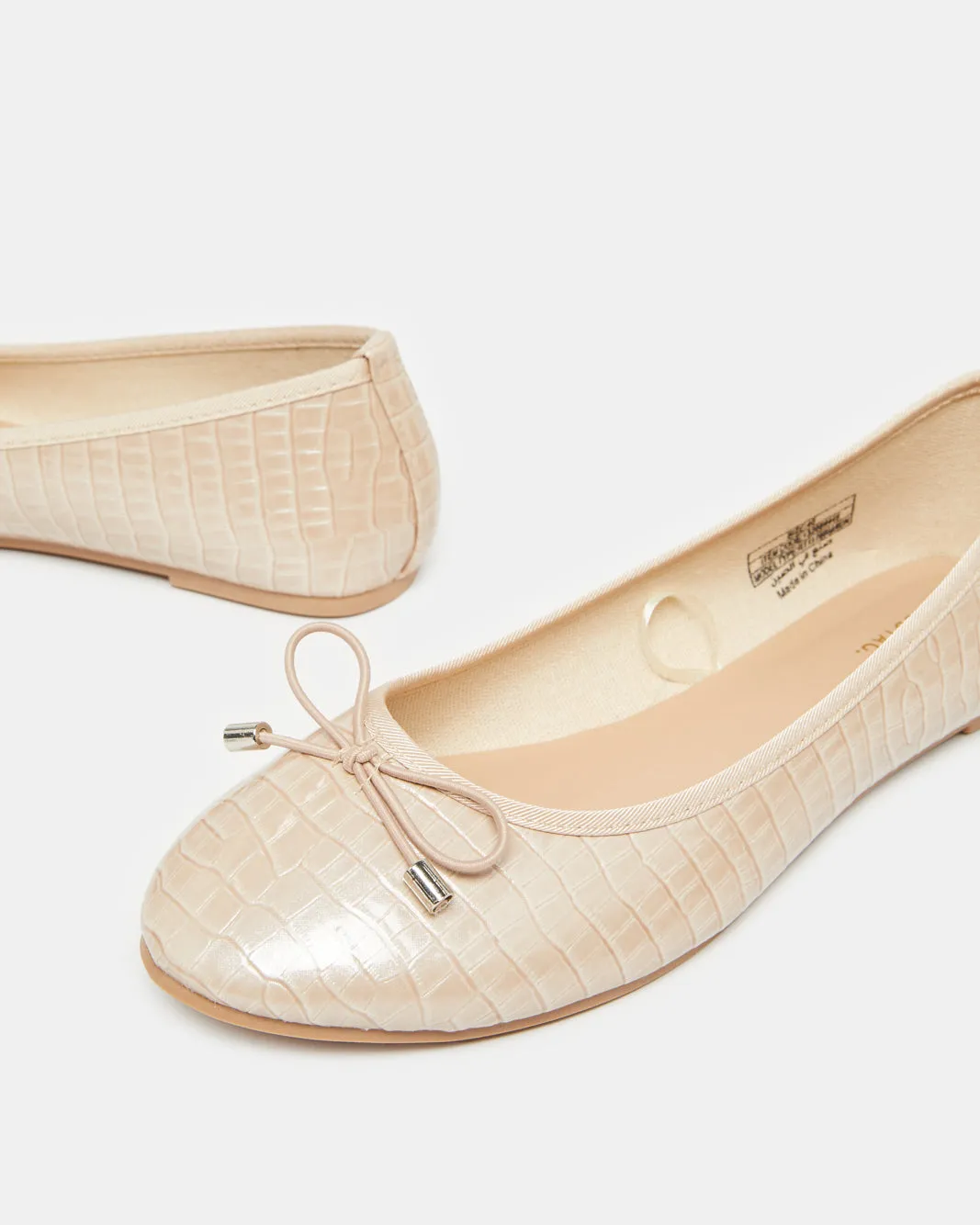 Women Beige Ballerina With Bow Trim sold by Redtag product image thumbnail 3