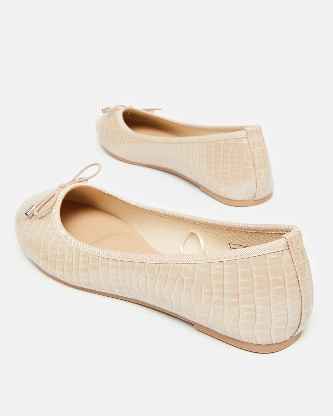 Women Beige Ballerina With Bow Trim sold by Redtag product image thumbnail 4