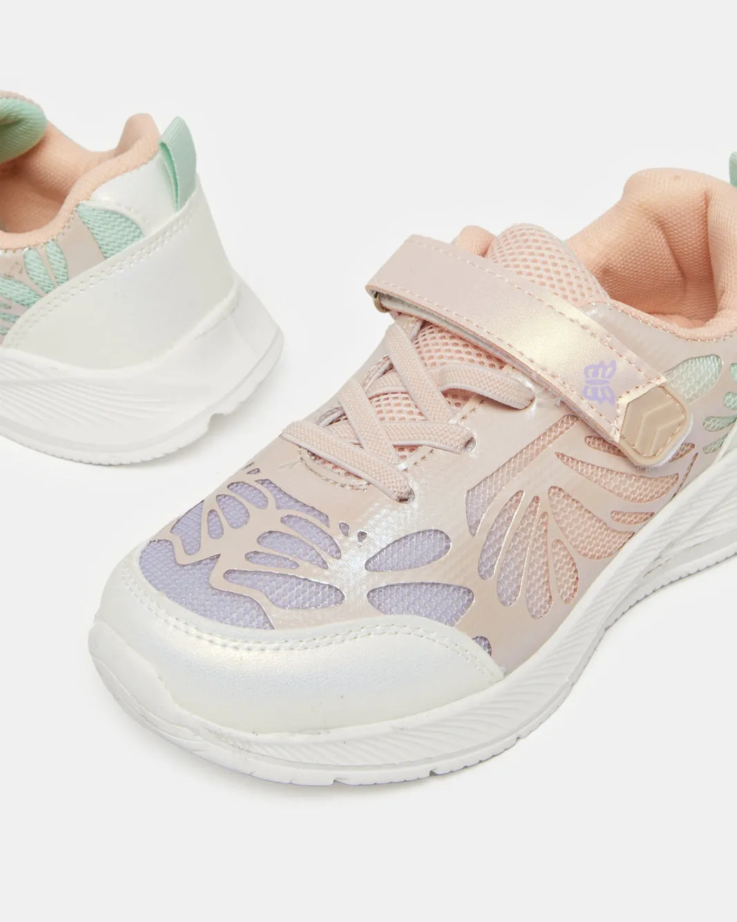 Girls Pink Colour Block Velcro Trainer sold by Redtag product image thumbnail 3