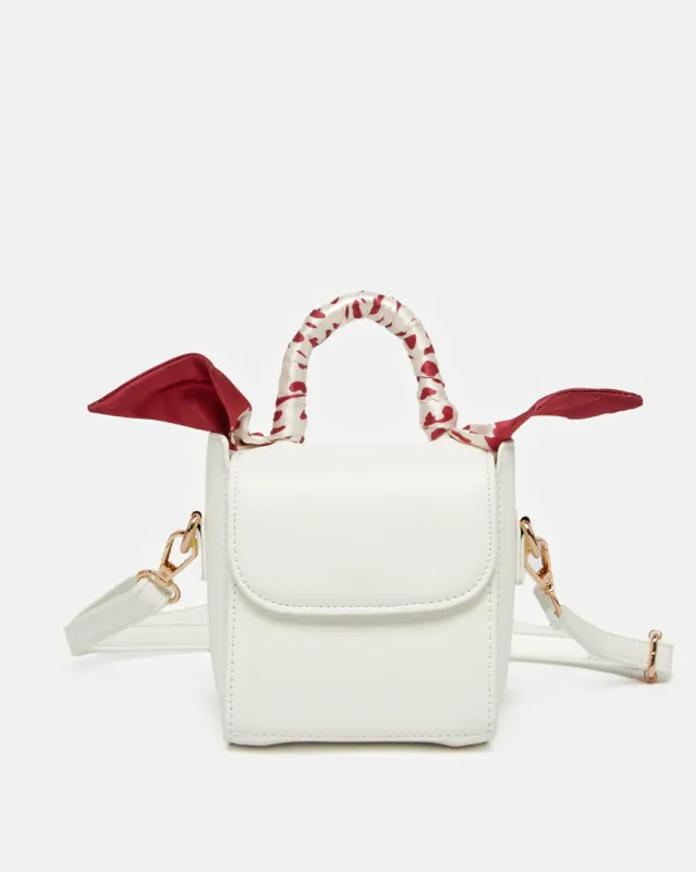 Girls White Crossbody Bag With Scarf sold by Redtag