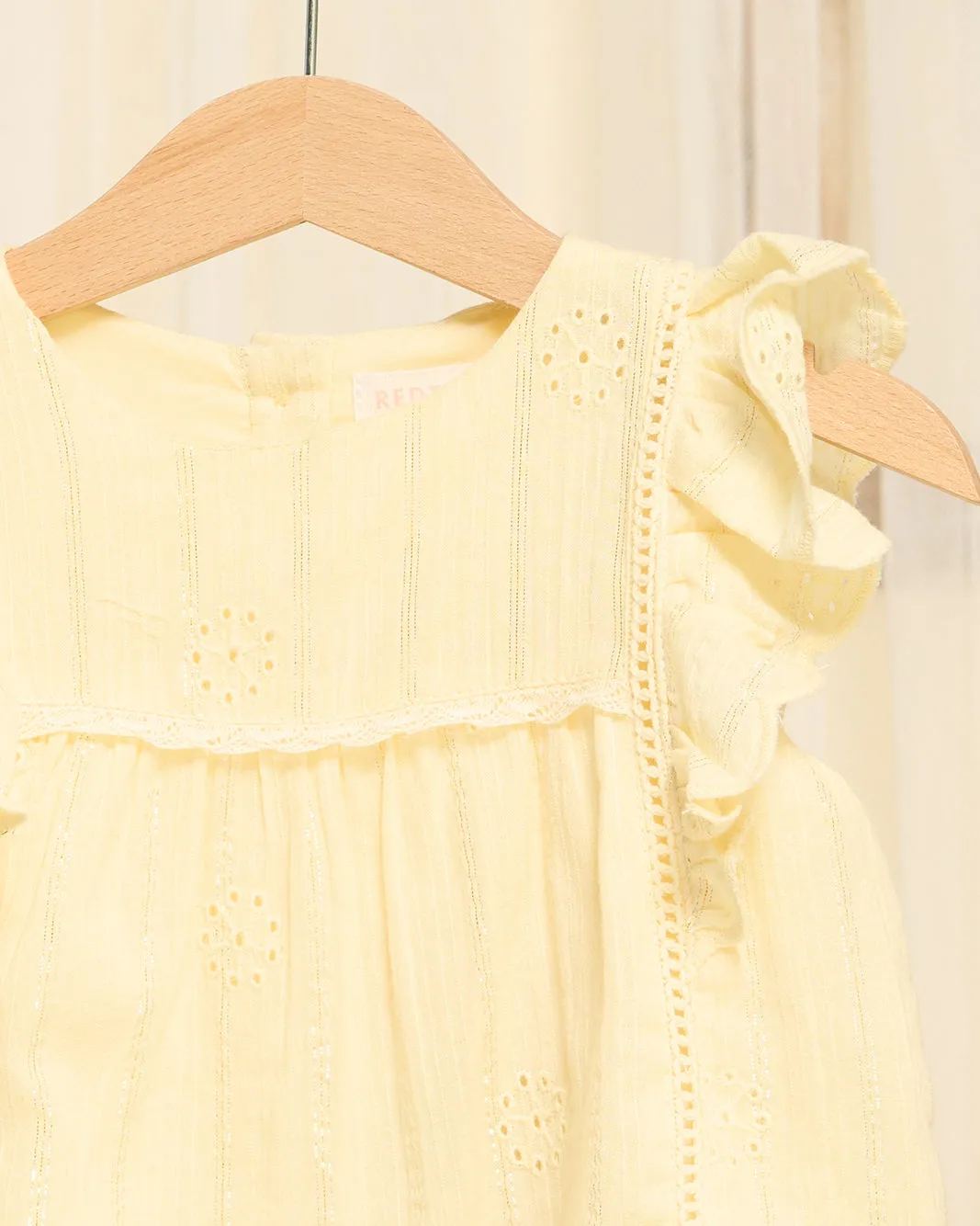 Girls Yellow Schiffly With Lurex Blouse sold by Redtag product image thumbnail 2