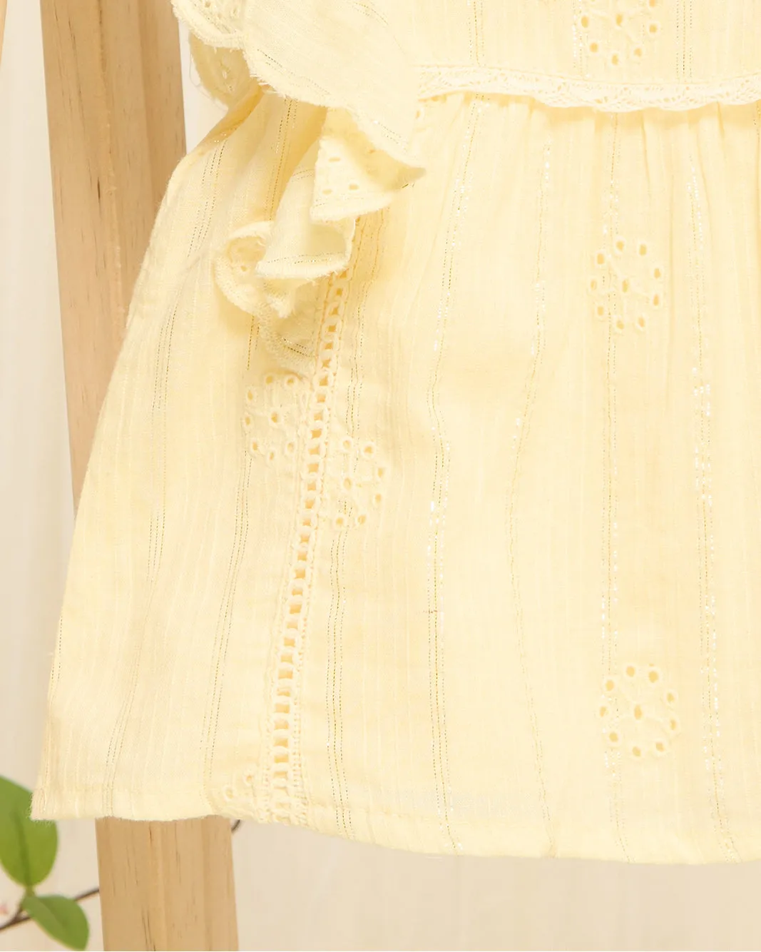 Girls Yellow Schiffly With Lurex Blouse sold by Redtag product image thumbnail 3