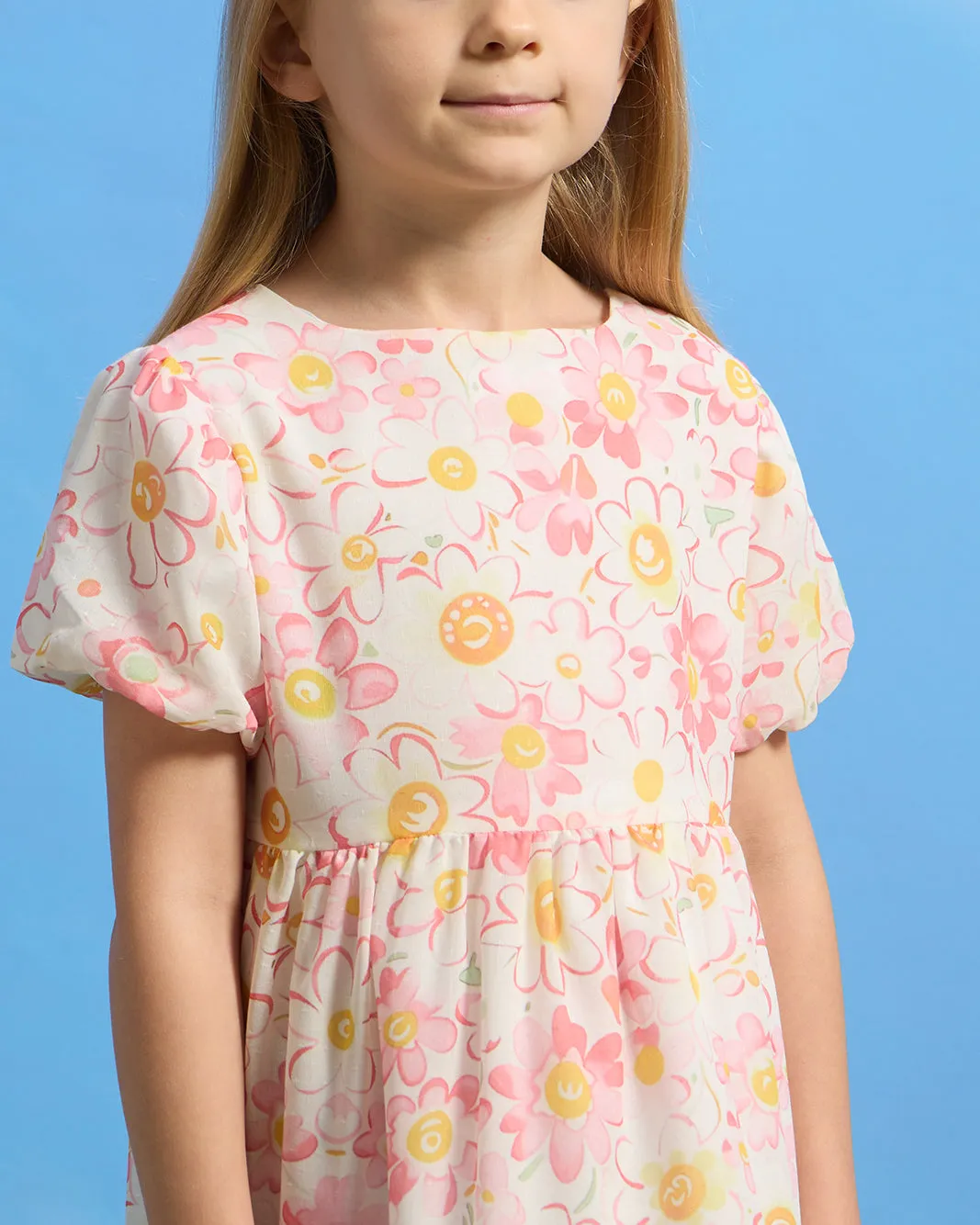 Girls Pink Floral Lace Tiered Dress With Headband (2 Piece) sold by Redtag product image thumbnail 4