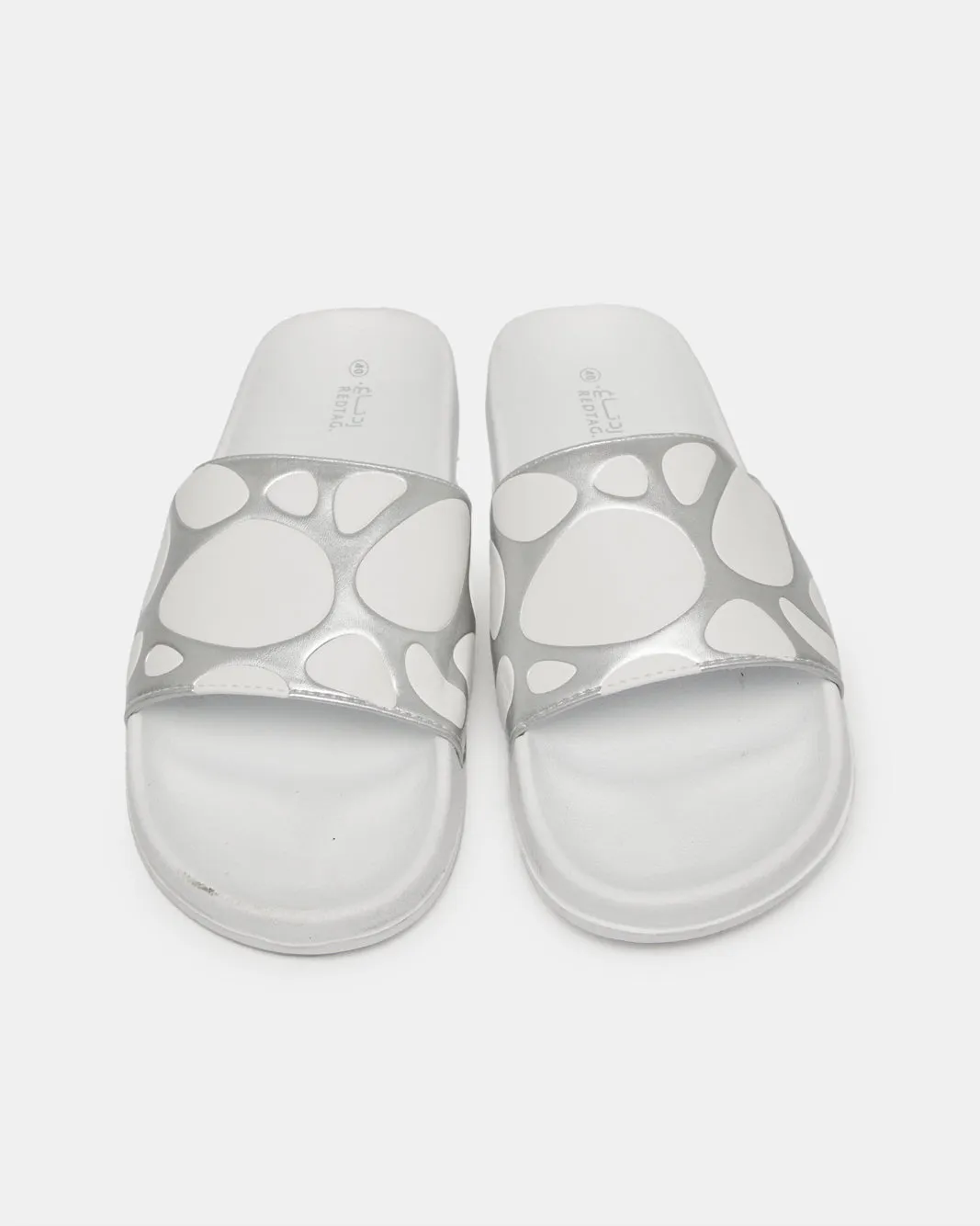 Women White And Sliver Printed Slide sold by Redtag product image thumbnail 2