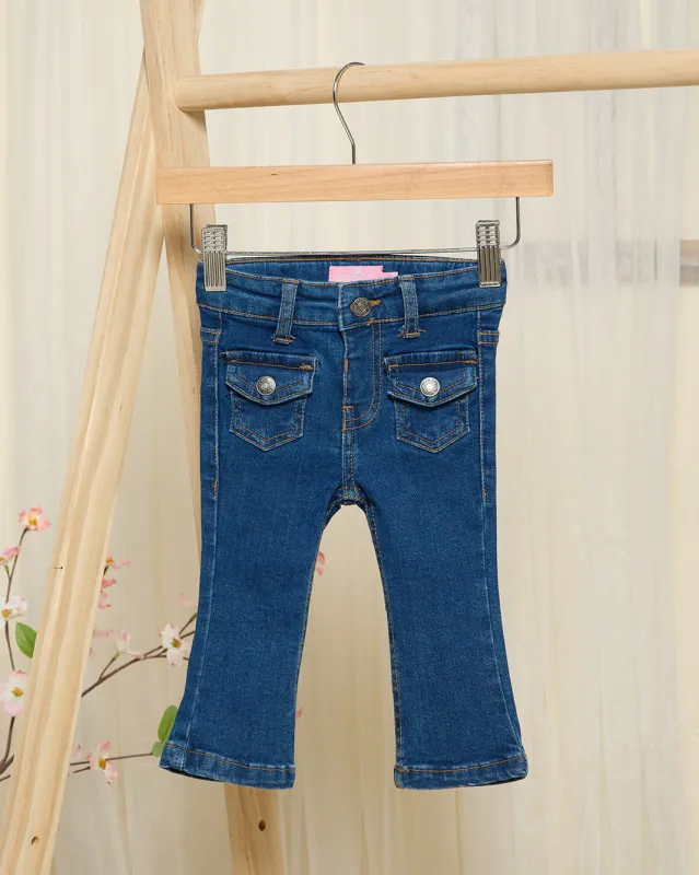 Infant Girls Blue Two-Front Pocket Jeans sold by Redtag