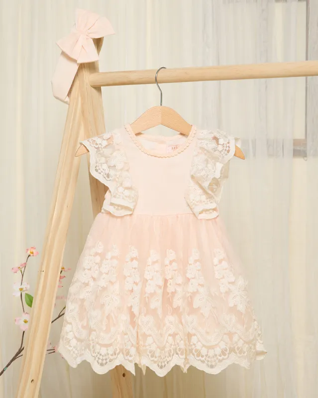 Infant Girls Pink Embroidered Dress sold by Redtag
