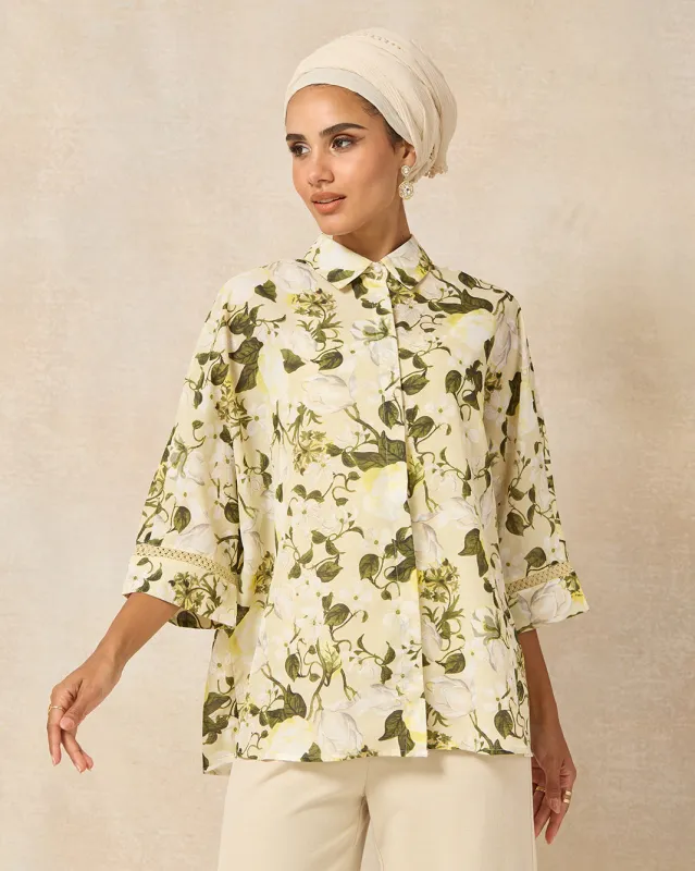 Women Yellow Printed Shirt sold by Redtag