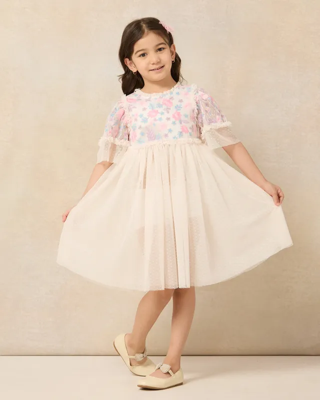 Girls Pink Embellished Dress sold by Redtag