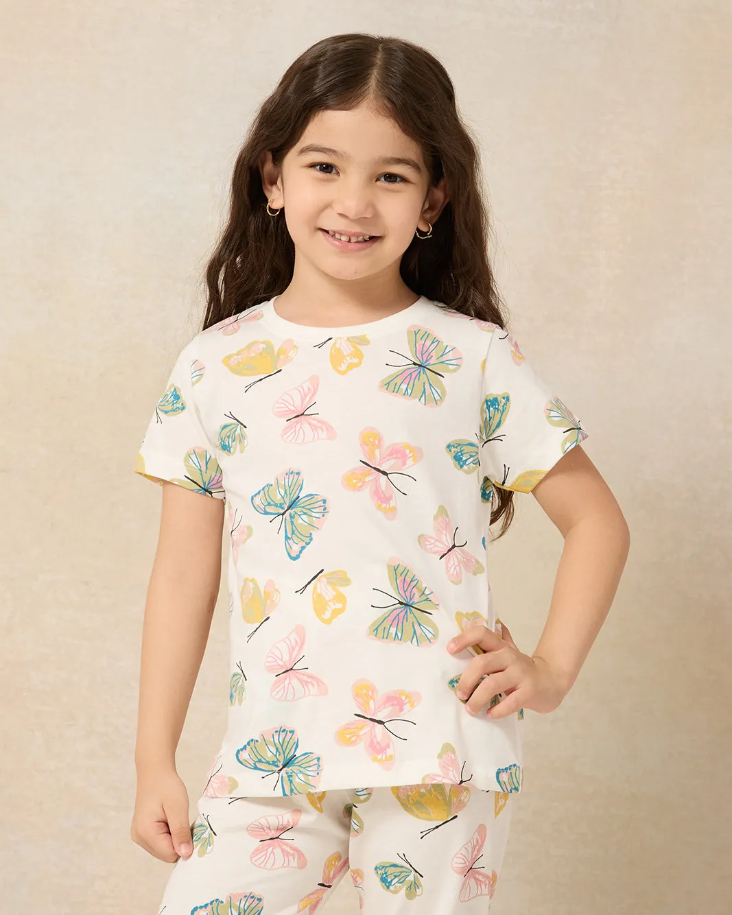 Girls White Printed Pyjama Set (2 Piece) sold by Redtag product image thumbnail 2