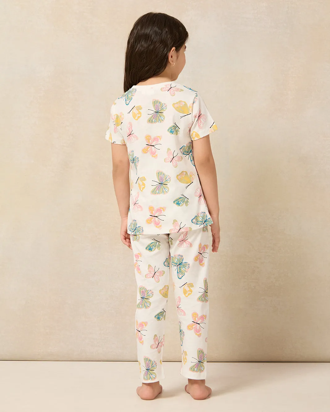 Girls White Printed Pyjama Set (2 Piece) sold by Redtag product image thumbnail 4