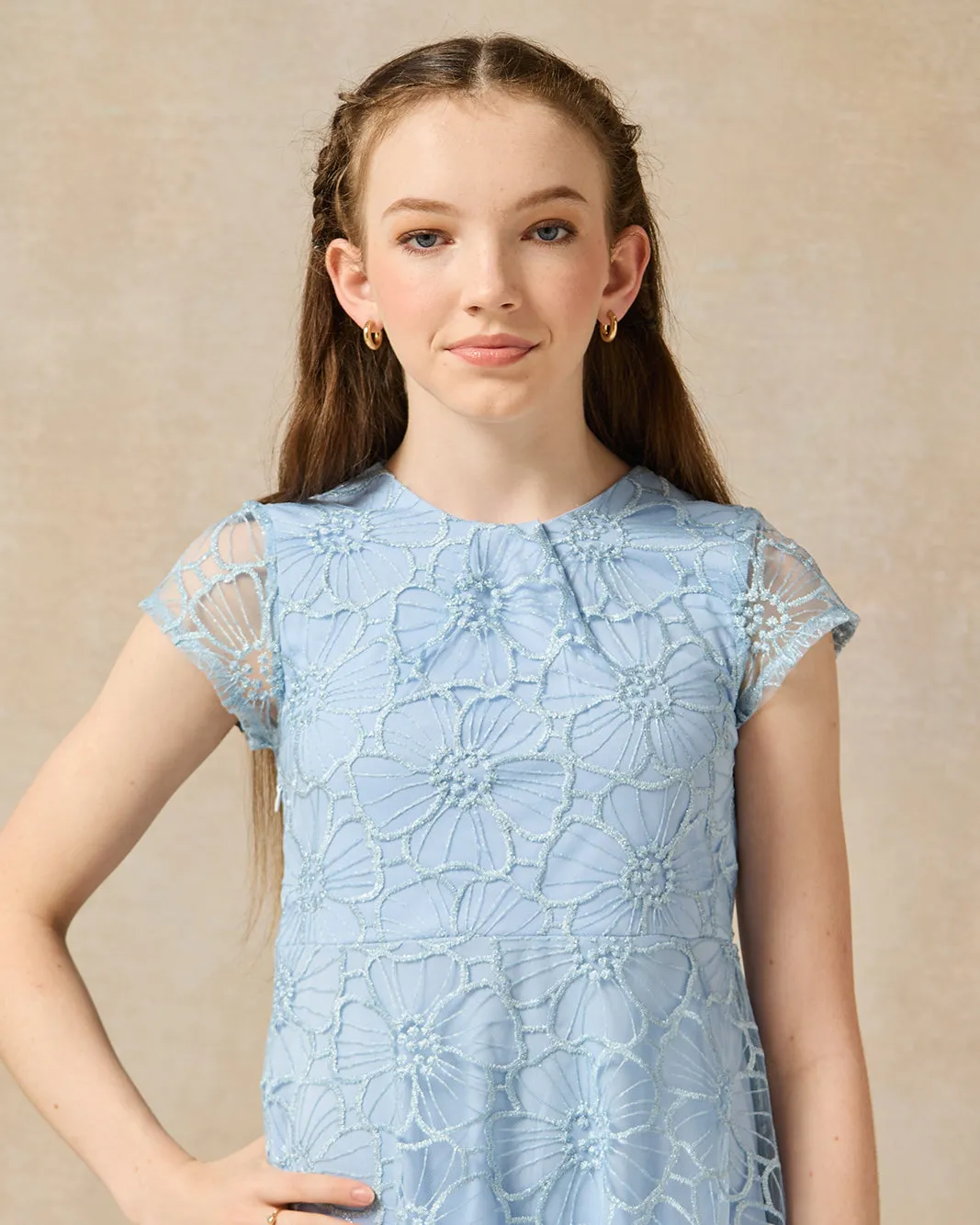 Senior Girls Blue Lace Dress sold by Redtag product image thumbnail 4