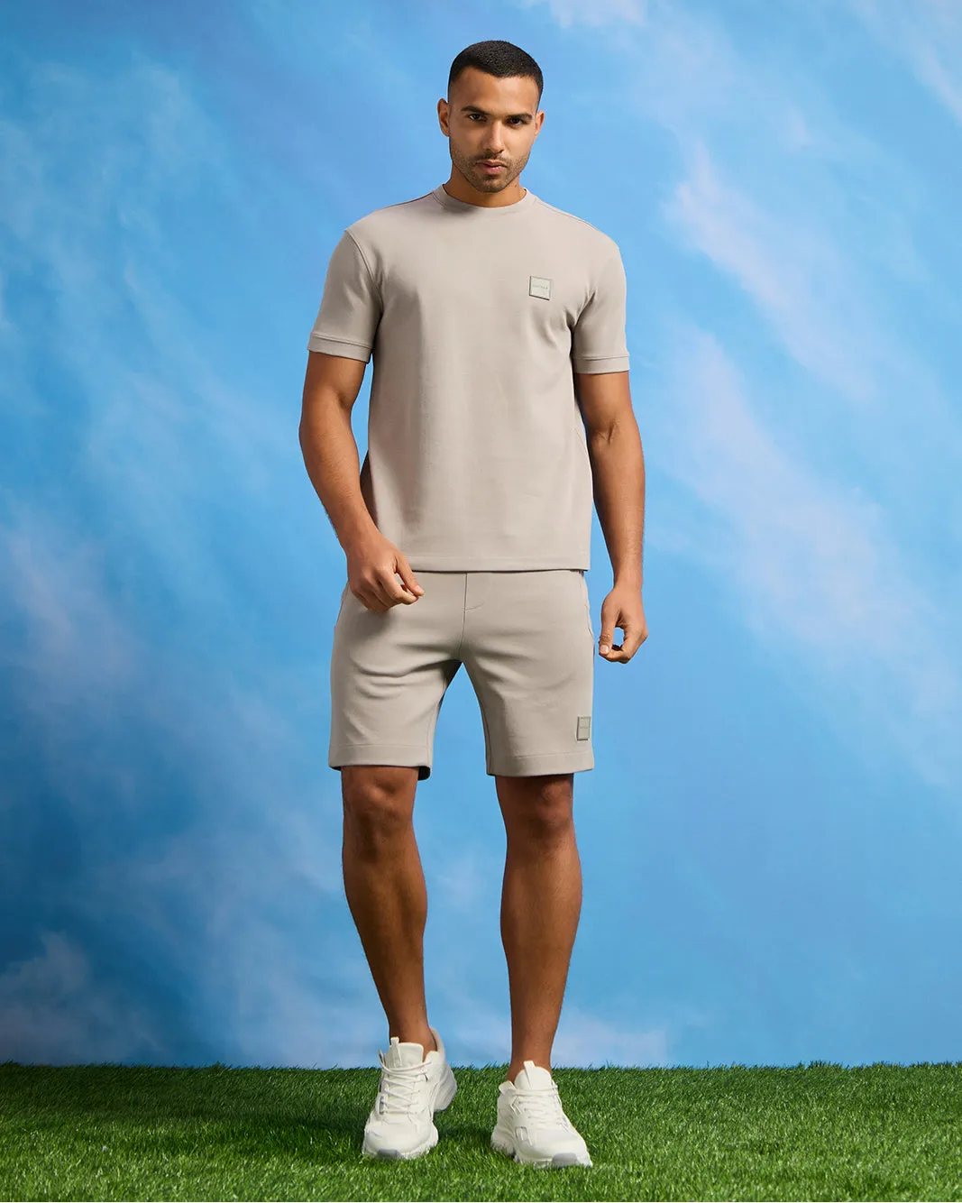 Men Grey Solid Lounge Short sold by Redtag product image thumbnail 2