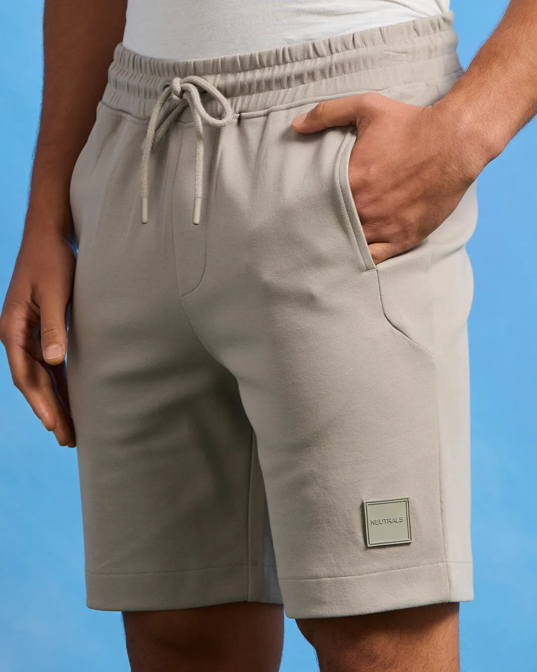 Men Grey Solid Lounge Short sold by Redtag product image thumbnail 4