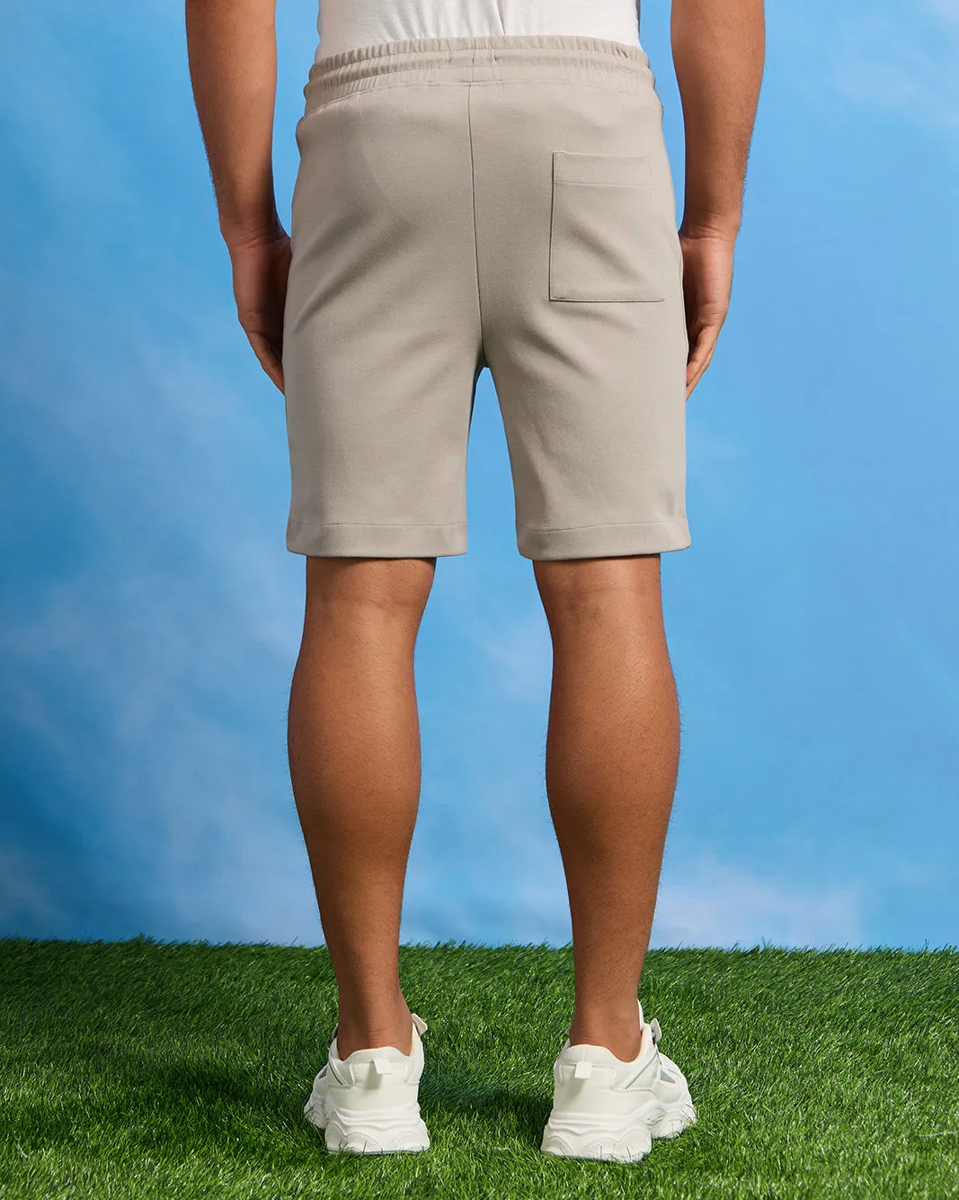 Men Grey Solid Lounge Short sold by Redtag product image thumbnail 3