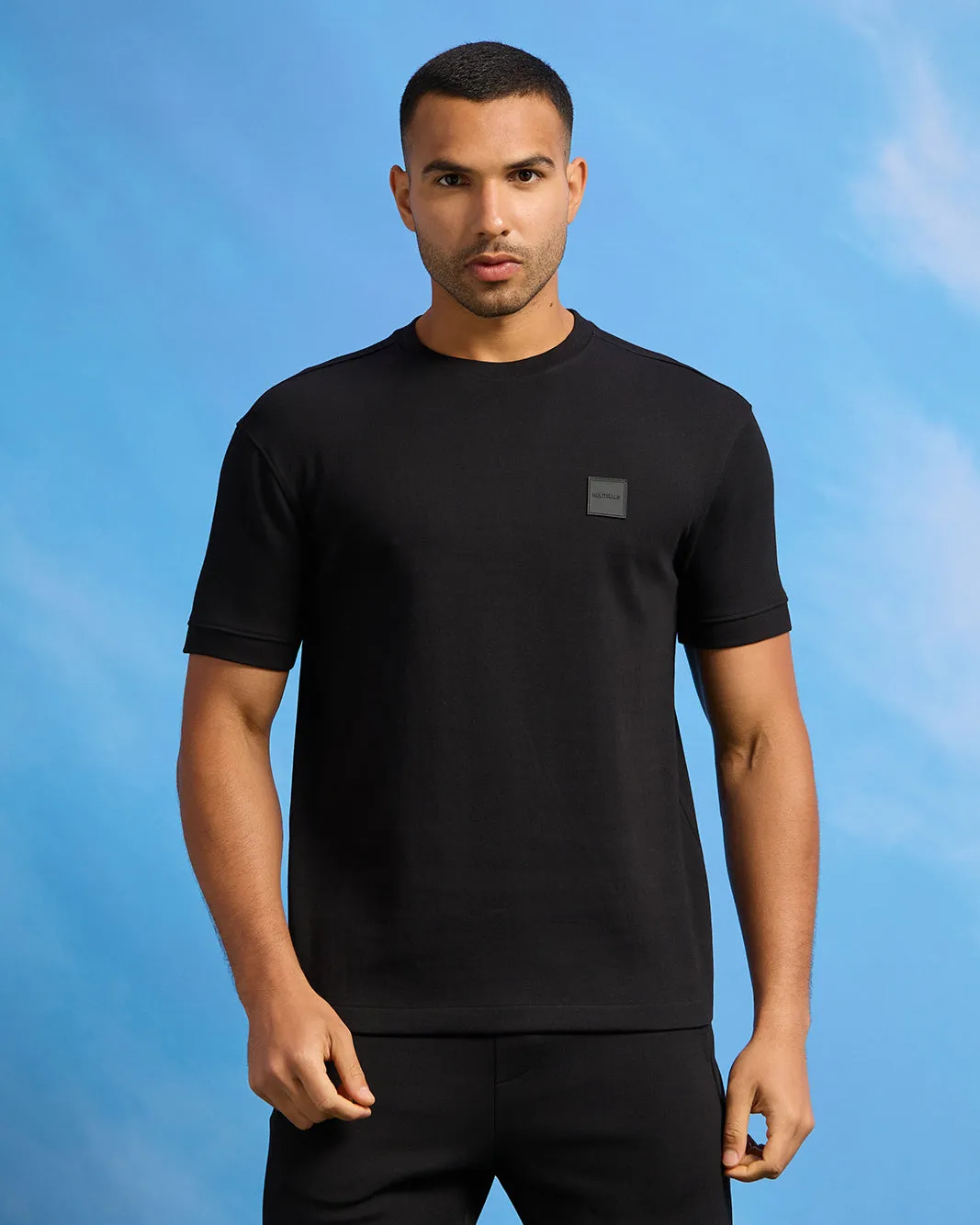 Men Black Solid Lounge T-Shirt sold by Redtag product image thumbnail 2