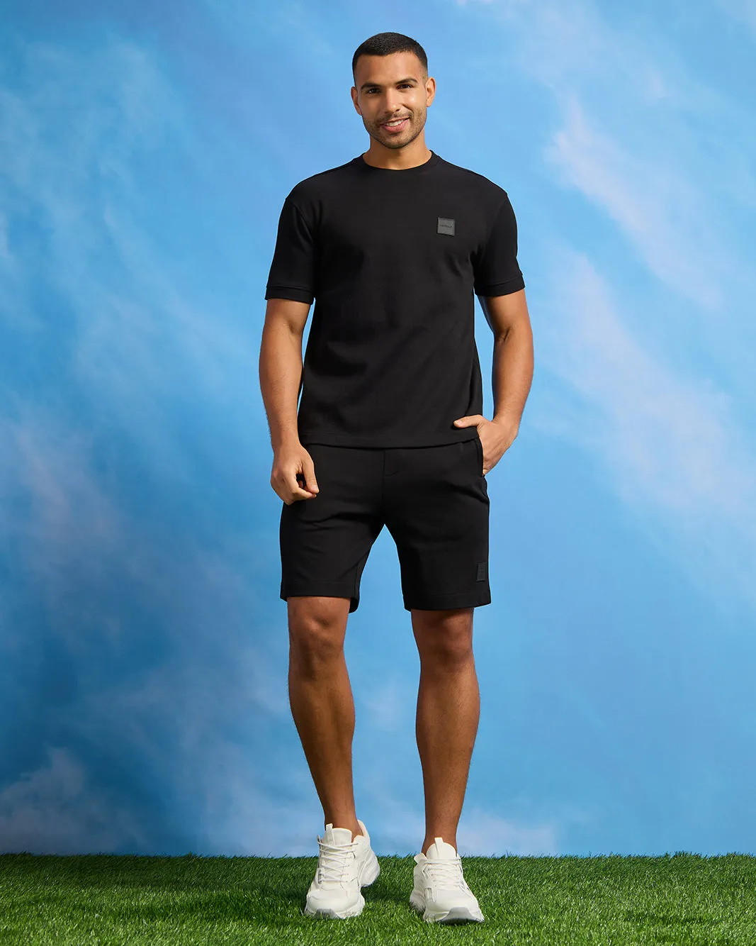 Men Black Solid Lounge T-Shirt sold by Redtag