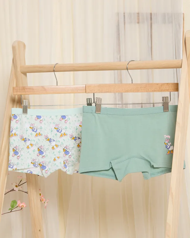 Senior Girls Green Daisy Duck Boxer Brief Set (Pack of 2) sold by Redtag