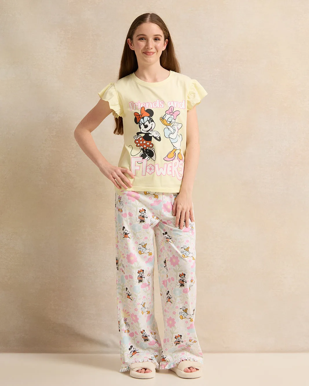 Senior Girls Yellow Printed Pyjama Set (2 Piece) sold by Redtag