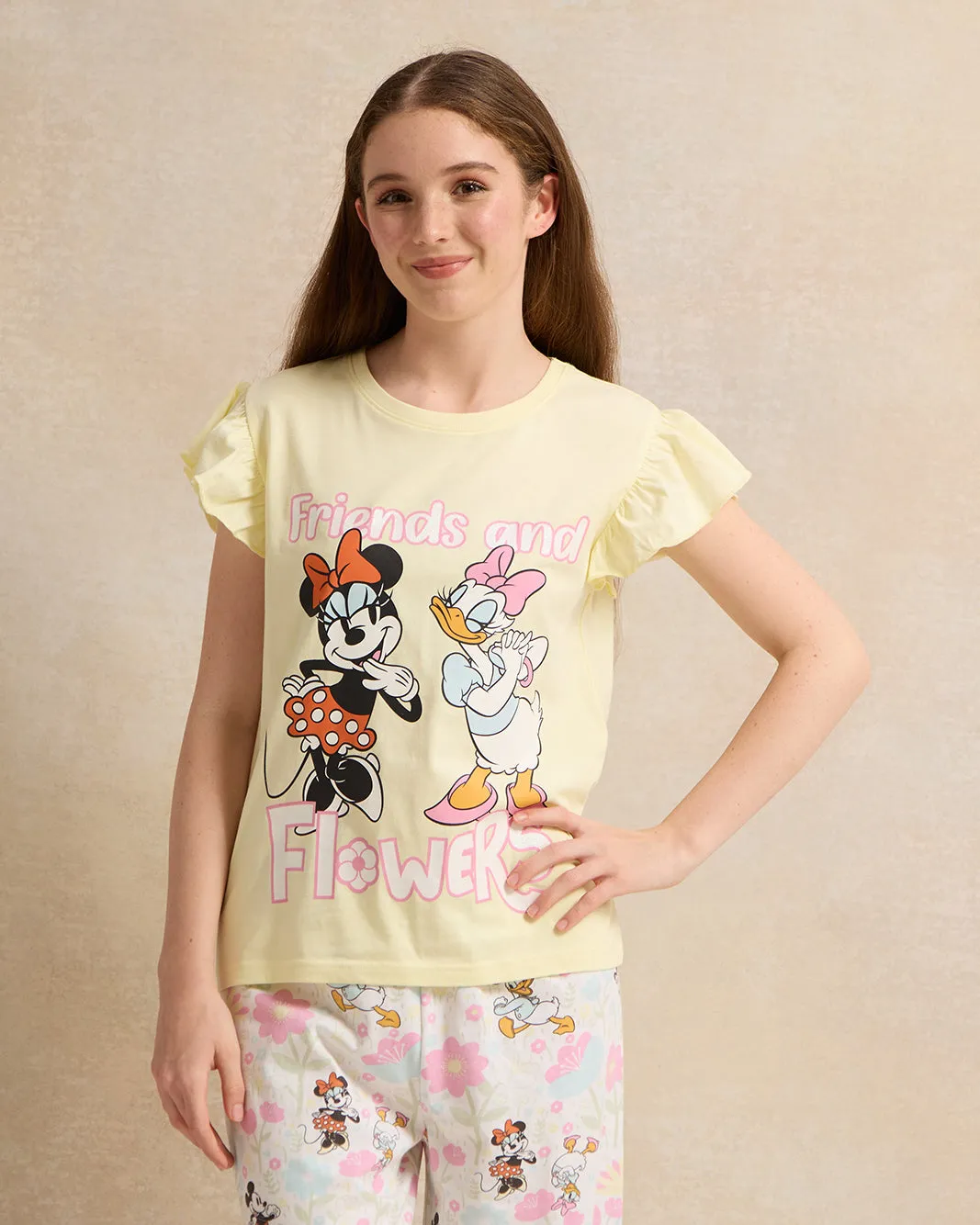 Senior Girls Yellow Printed Pyjama Set (2 Piece) sold by Redtag product image thumbnail 2