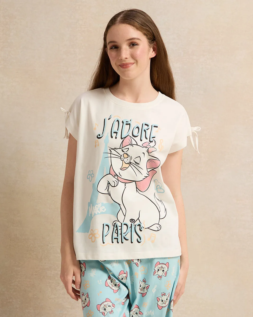 Senior Girls White Printed Pyjama Set (2 Piece) sold by Redtag product image thumbnail 2