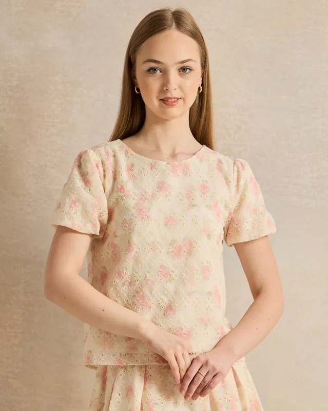 Senior Girls Beige Embellished Blouse sold by Redtag