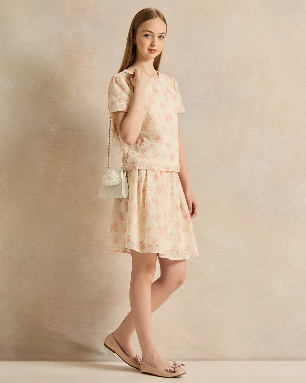 Senior Girls Beige Embellished Blouse sold by Redtag product image thumbnail 2