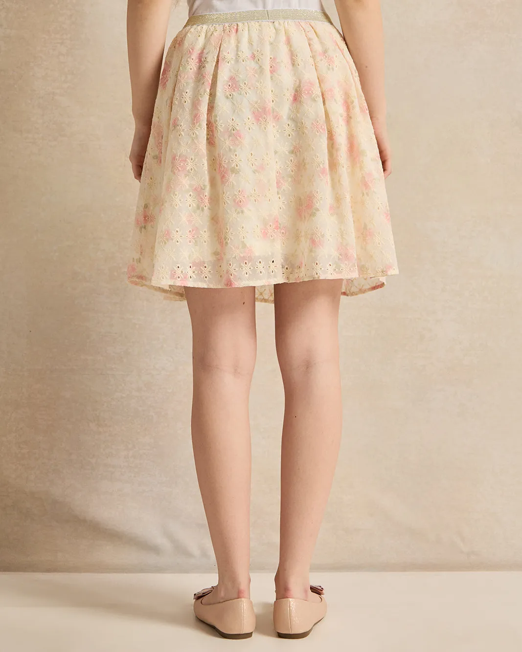 Senior Girls Cream Embellished Skirt sold by Redtag product image thumbnail 3