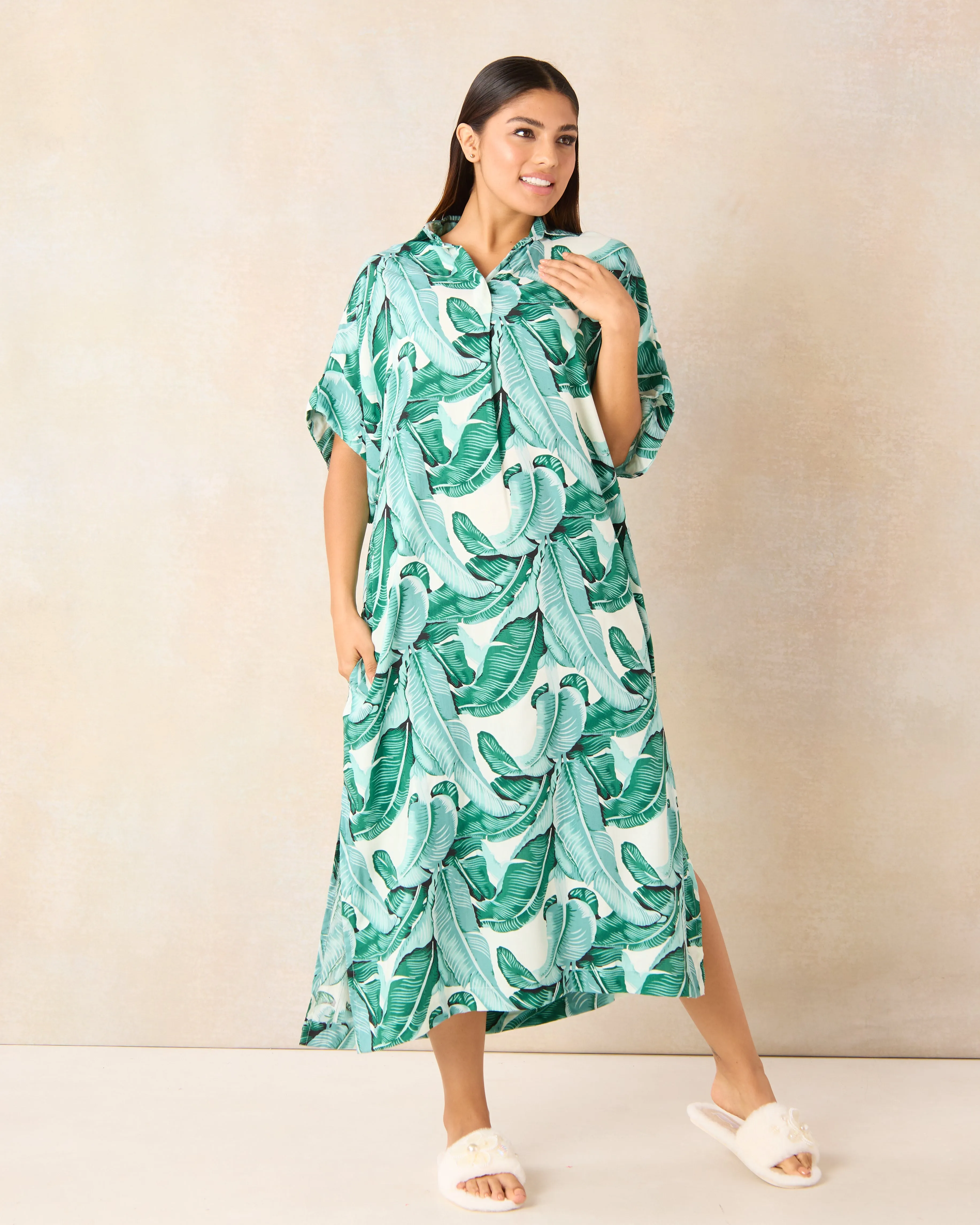 Women Blue Printed Nightgown sold by Redtag product image thumbnail 4