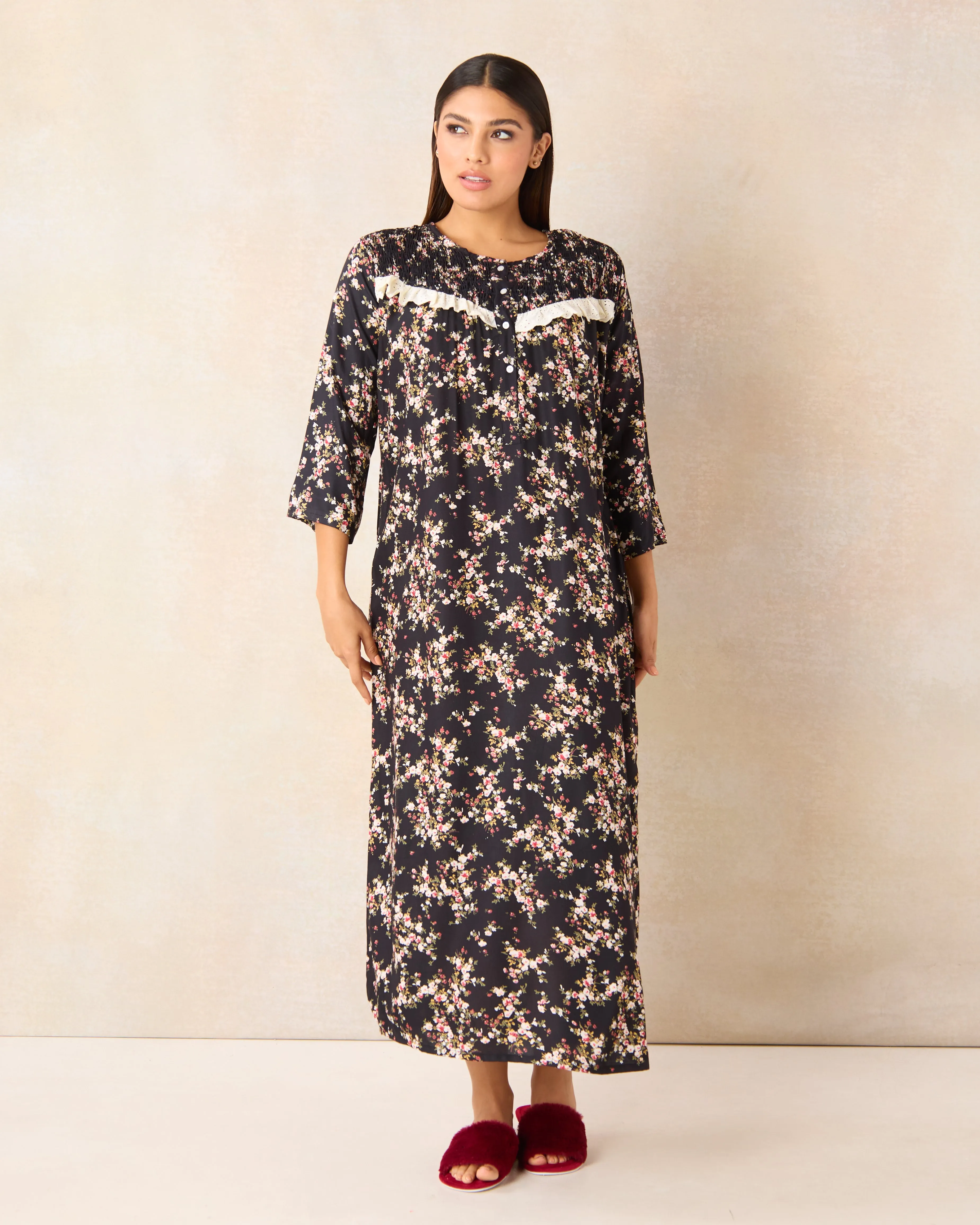 Women Black Printed Nightgown sold by Redtag product image thumbnail 4