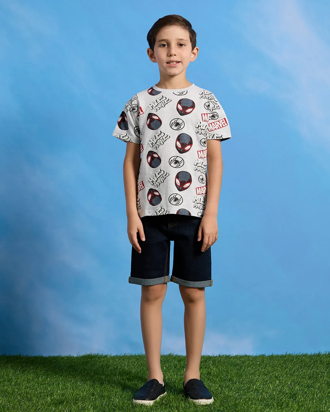 Boys Grey Spiderman Print Short Sleeve T-Shirt sold by Redtag product image thumbnail 2