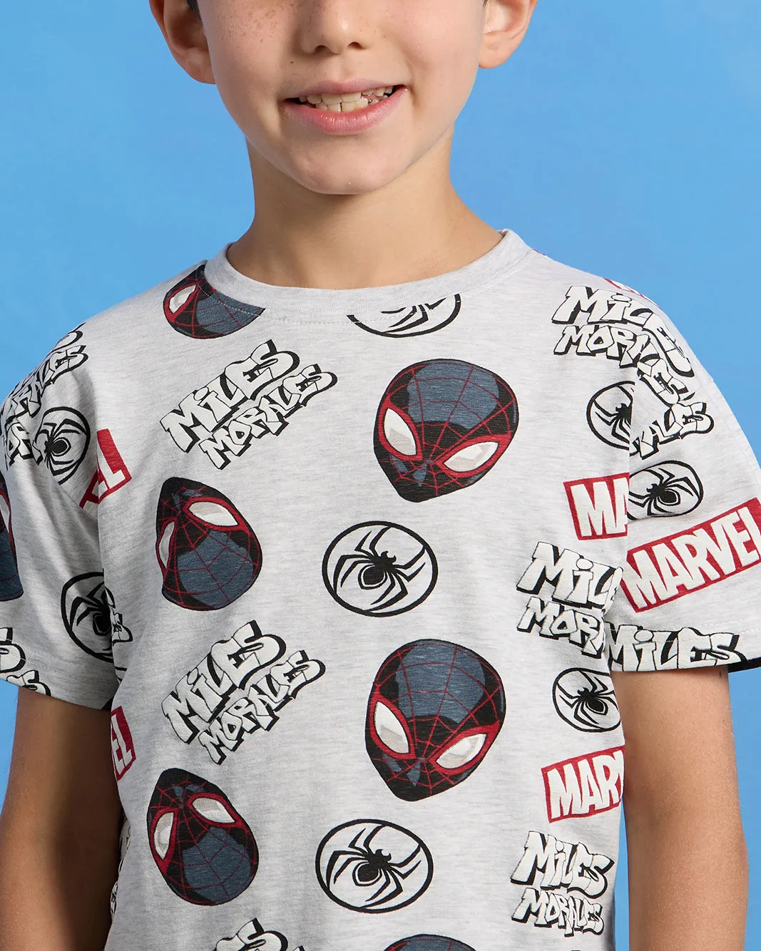 Boys Grey Spiderman Print Short Sleeve T-Shirt sold by Redtag product image thumbnail 4