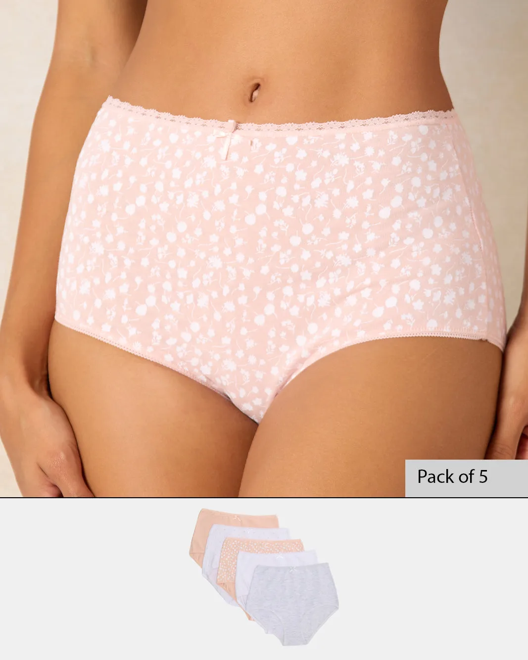 Women Assorted Printed Mama Brief Set (Pack of 5) sold by Redtag