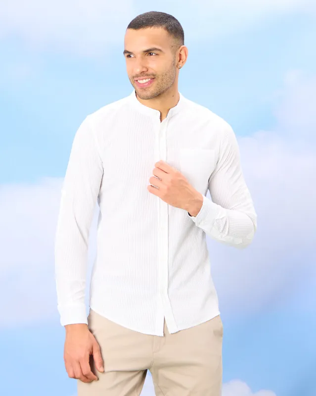 Men White Long Sleeved Shirt sold by Redtag