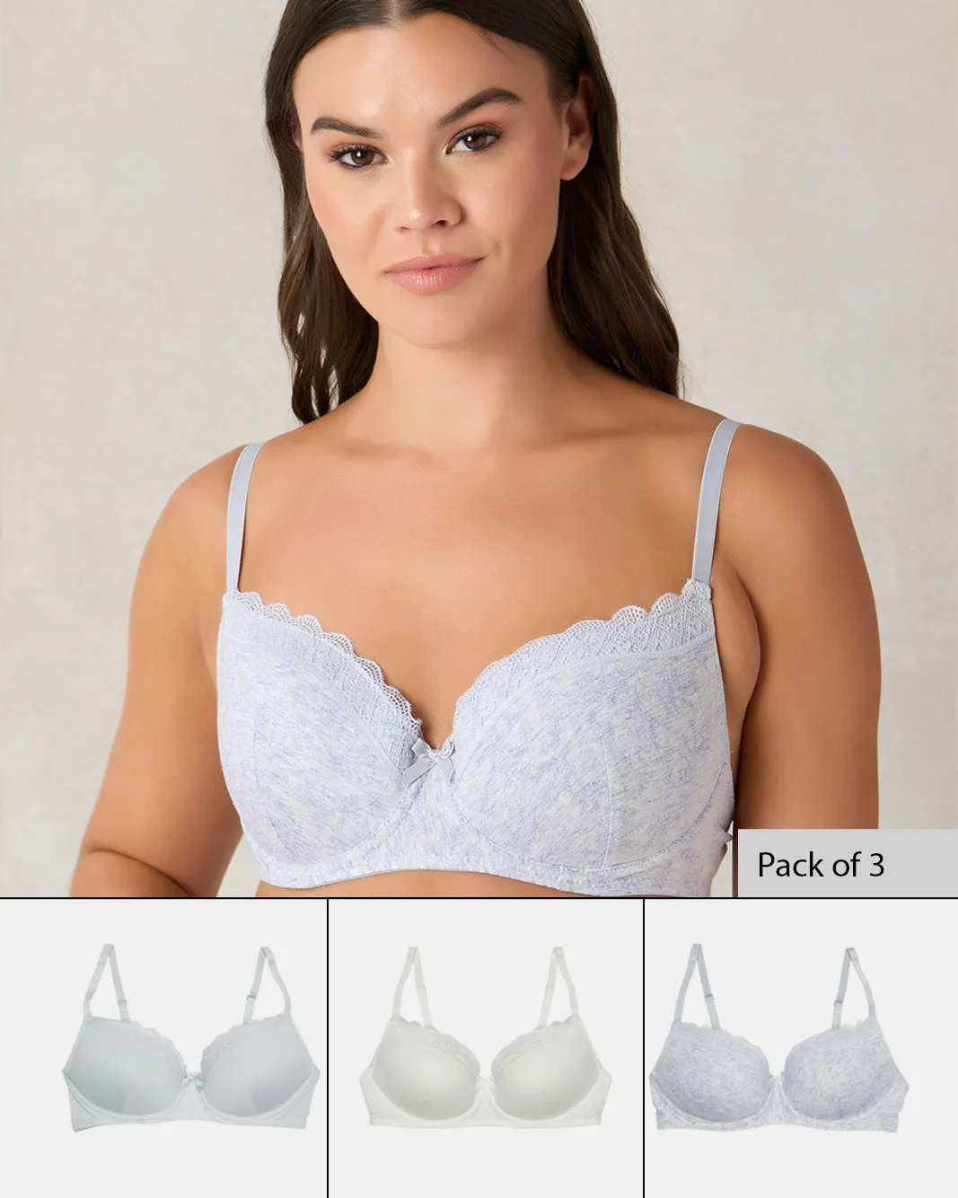 Women Assorted Non Padded Non Wired Bra Set (Pack of 3) sold by Redtag