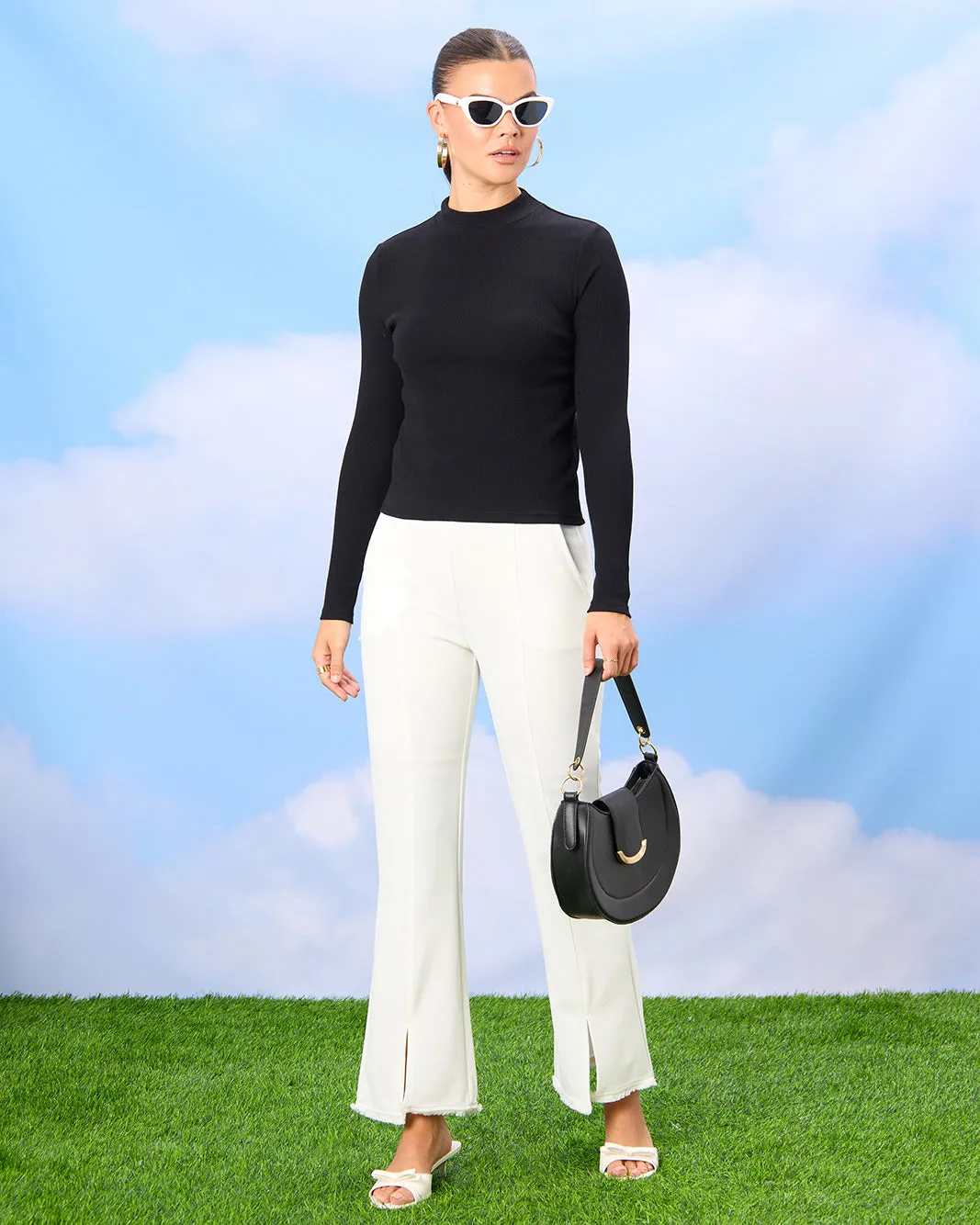 Women White Flared Trousers sold by Redtag product image thumbnail 2