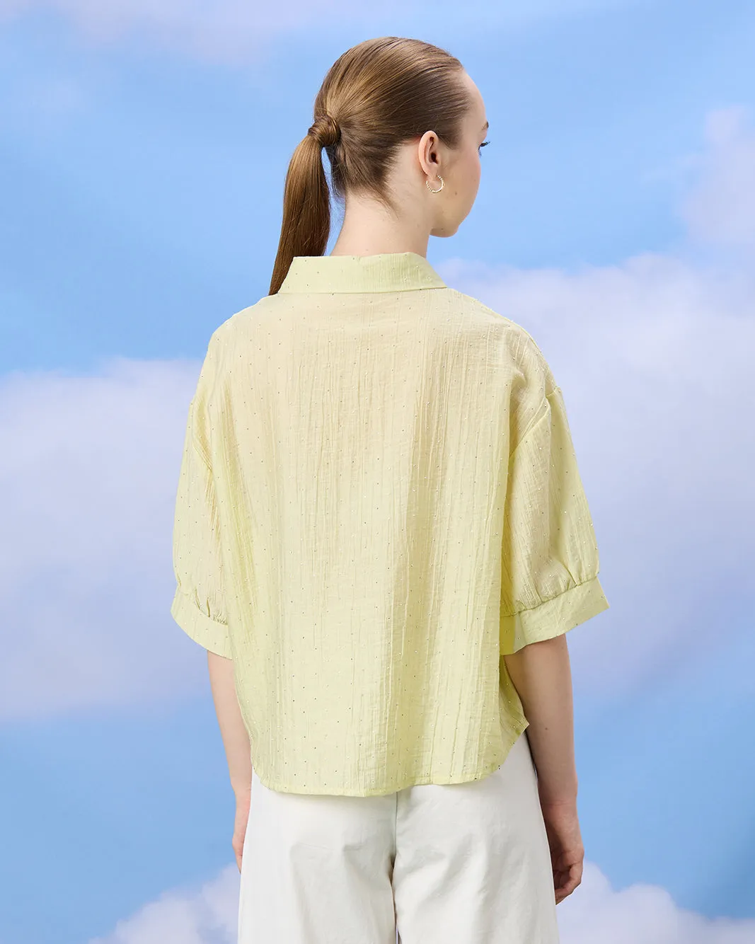 Senior Girls Yellow Shirt With Studs sold by Redtag product image thumbnail 3