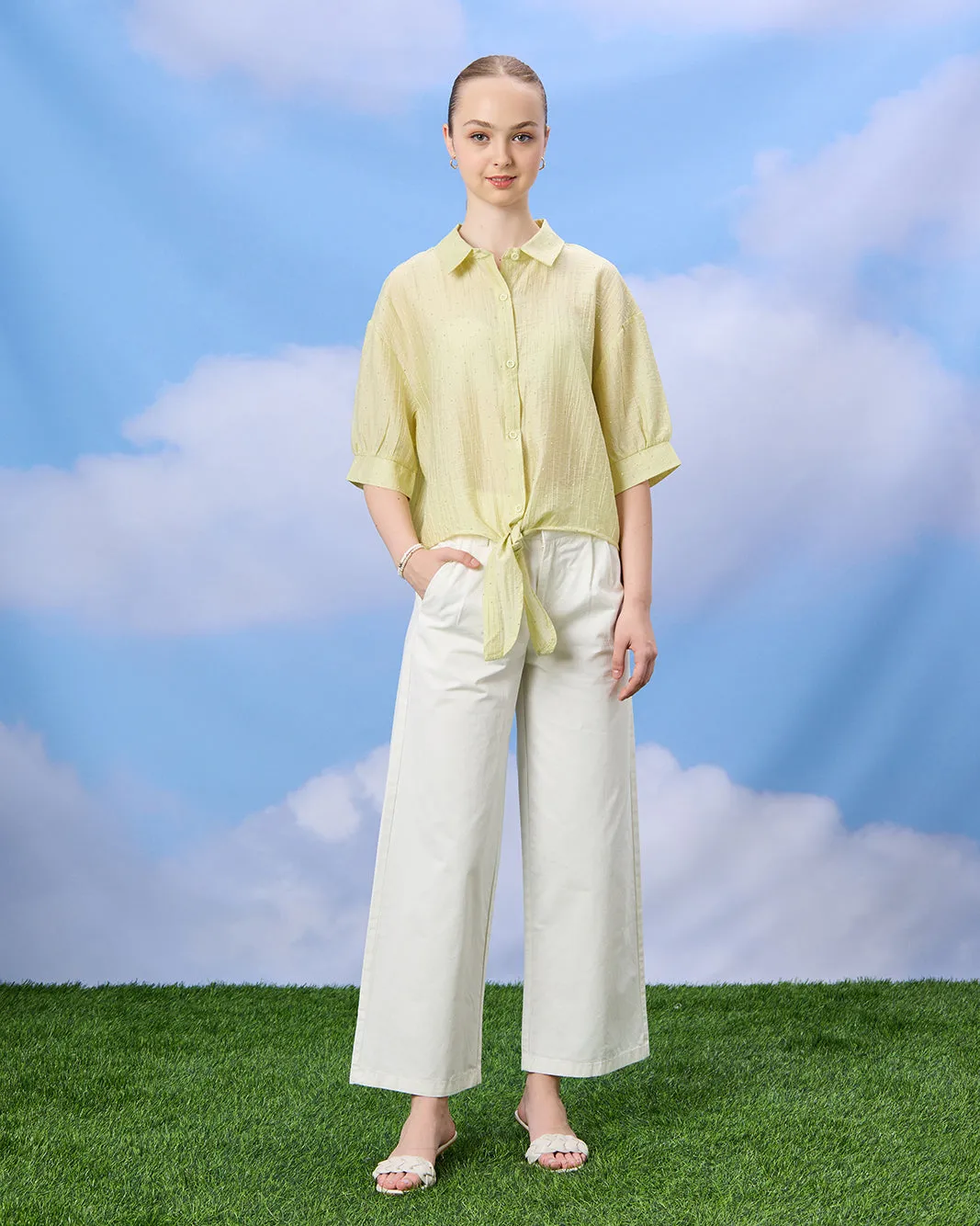 Senior Girls Yellow Shirt With Studs sold by Redtag product image thumbnail 2