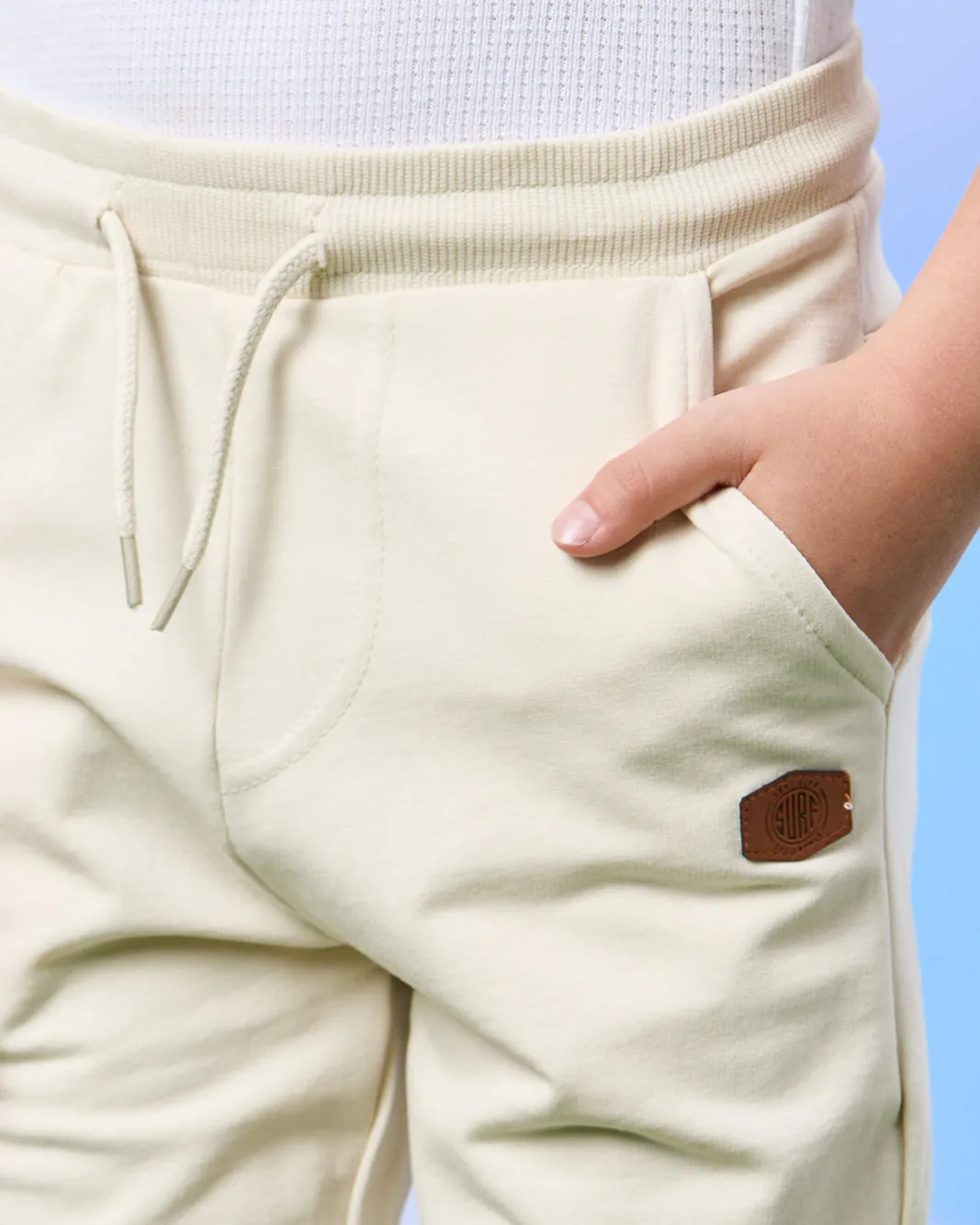 Boys Cream Elasticated Waist Active Shorts sold by Redtag product image thumbnail 4