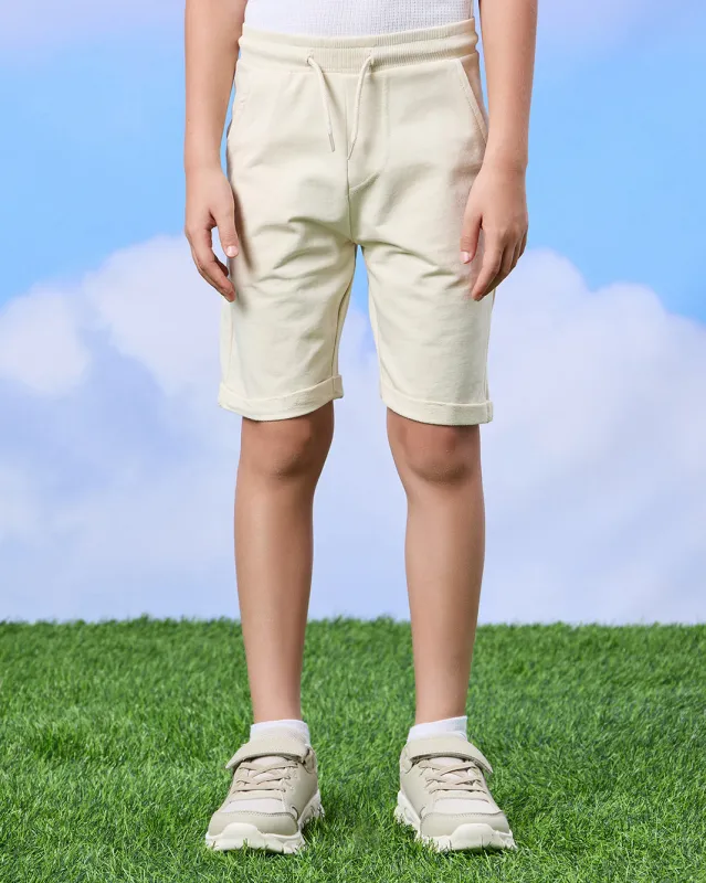 Boys Cream Elasticated Waist  Active Shorts sold by Redtag