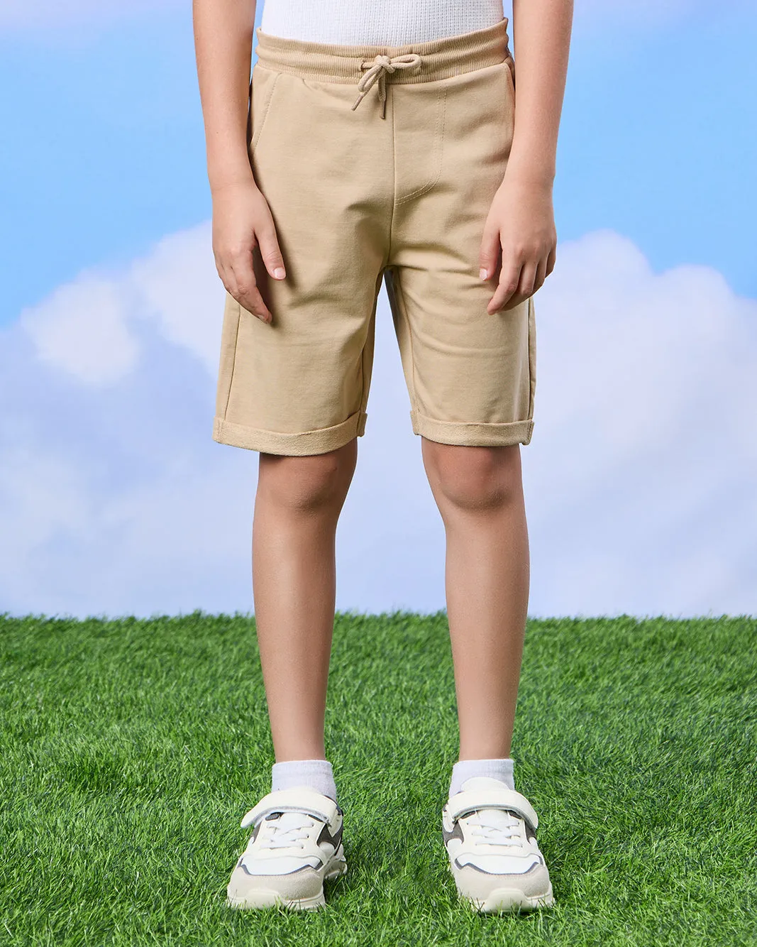 Boys Beige Elasticated Waist Active Shorts sold by Redtag