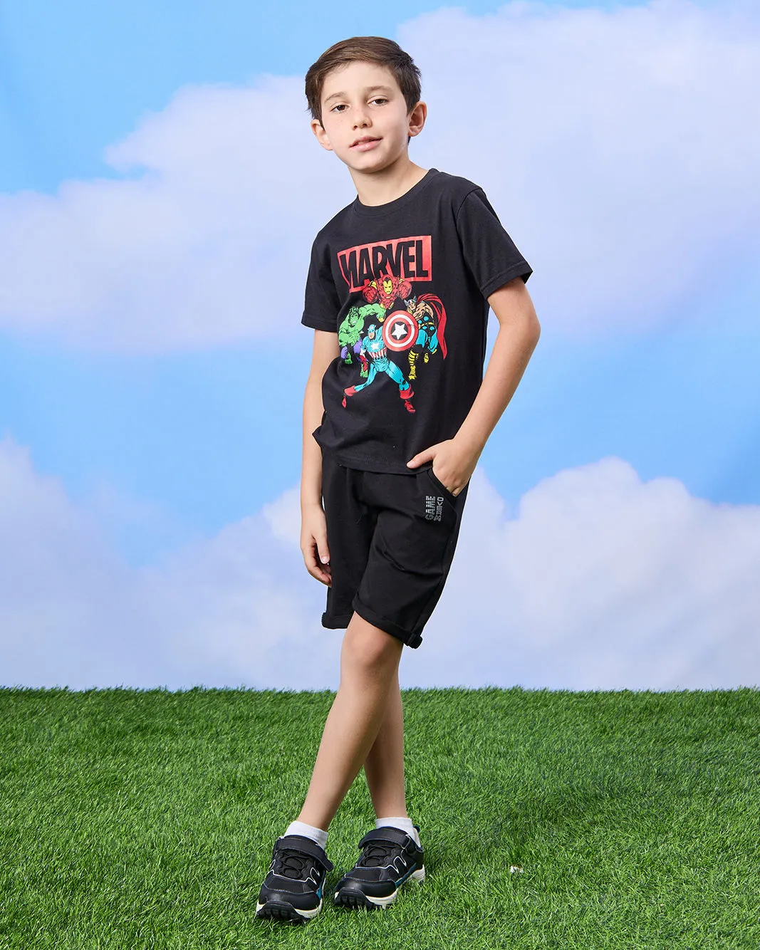 Boys Black Elasticated Waist Active Shorts sold by Redtag product image thumbnail 2