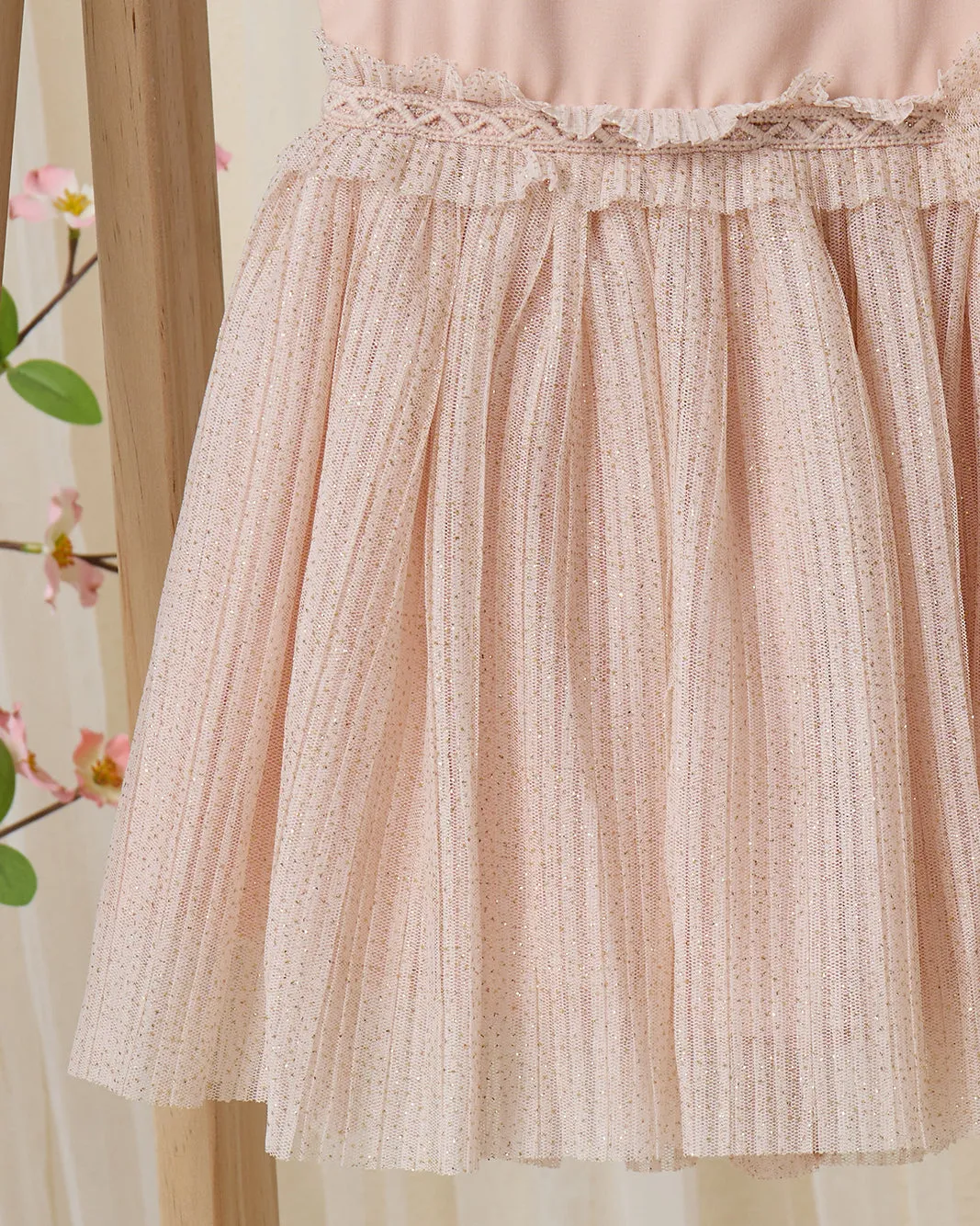 Infant Girls Pink Pleated Shimmer Mesh Dress sold by Redtag product image thumbnail 3