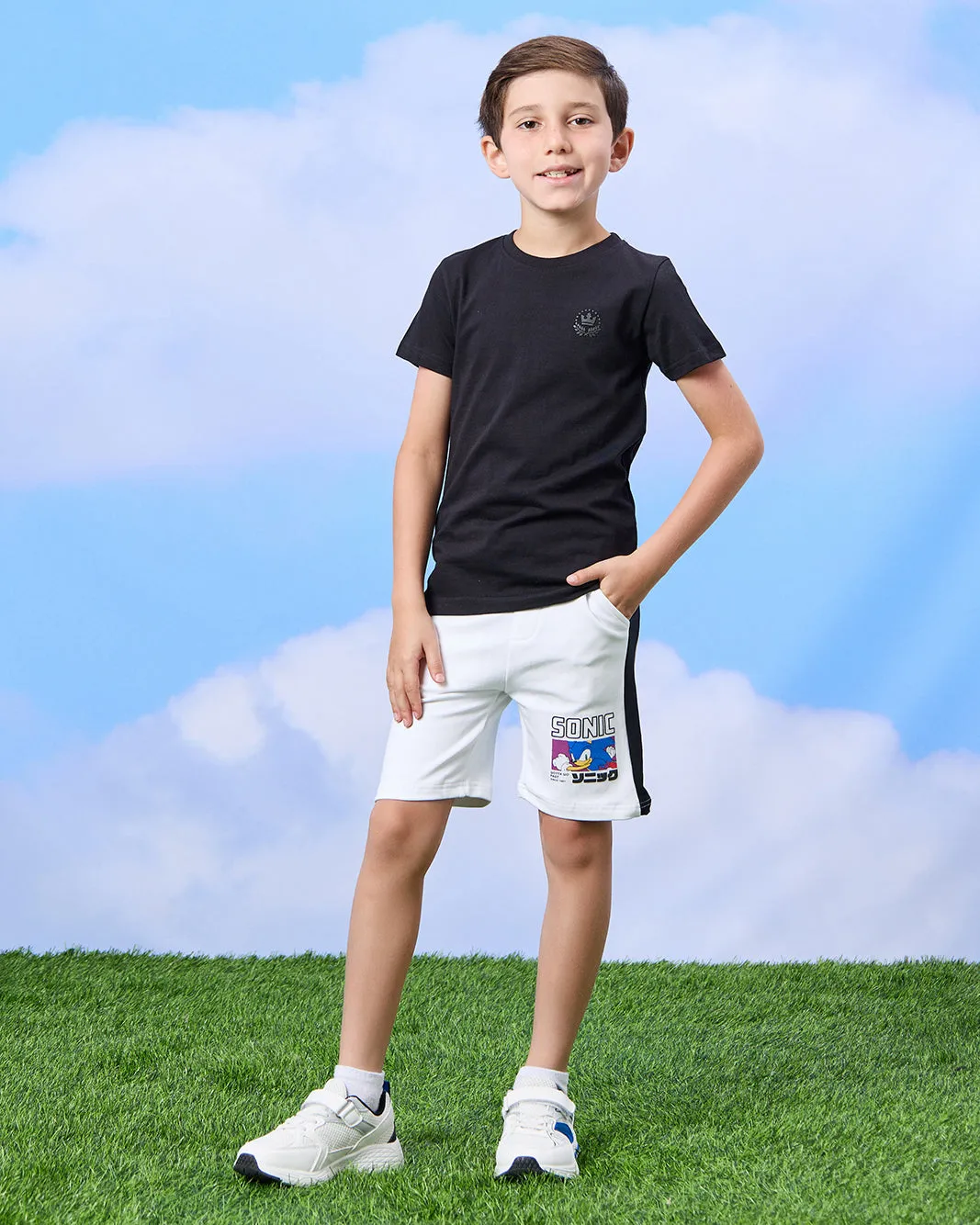 Boys White Sonic Print Shorts sold by Redtag product image thumbnail 2