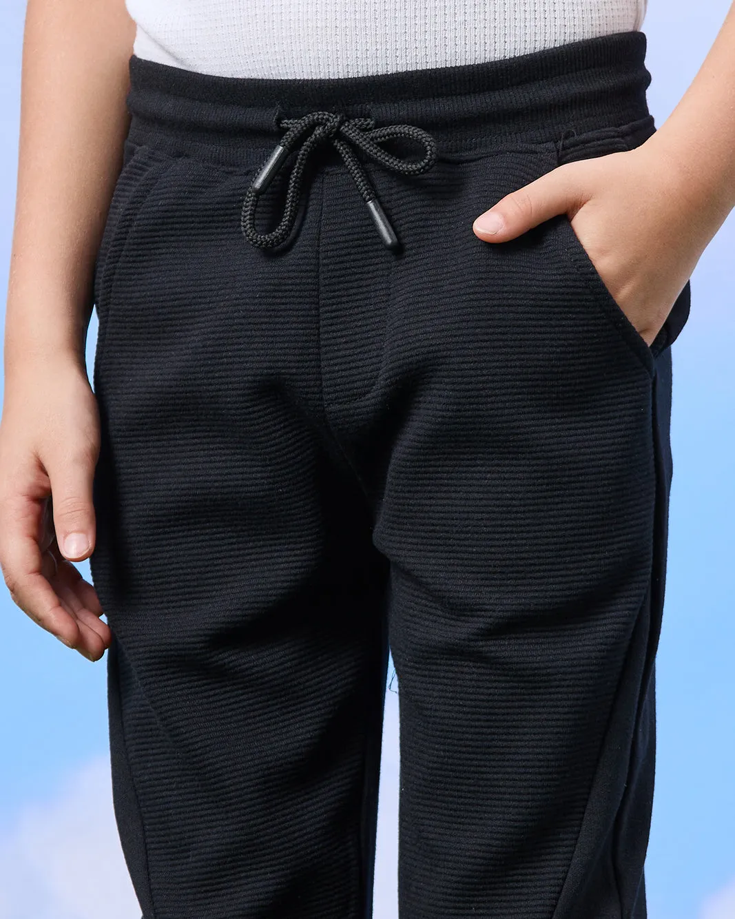 Boys Black Ottoman Jogger Pants sold by Redtag product image thumbnail 4