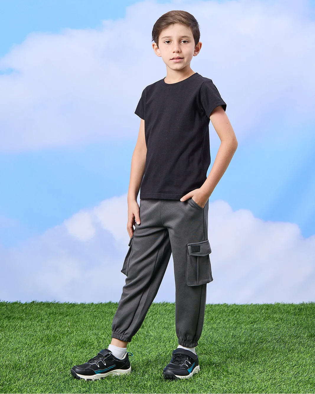 Boys Charcoal Cargo Pocket Jogger Pants sold by Redtag product image thumbnail 2