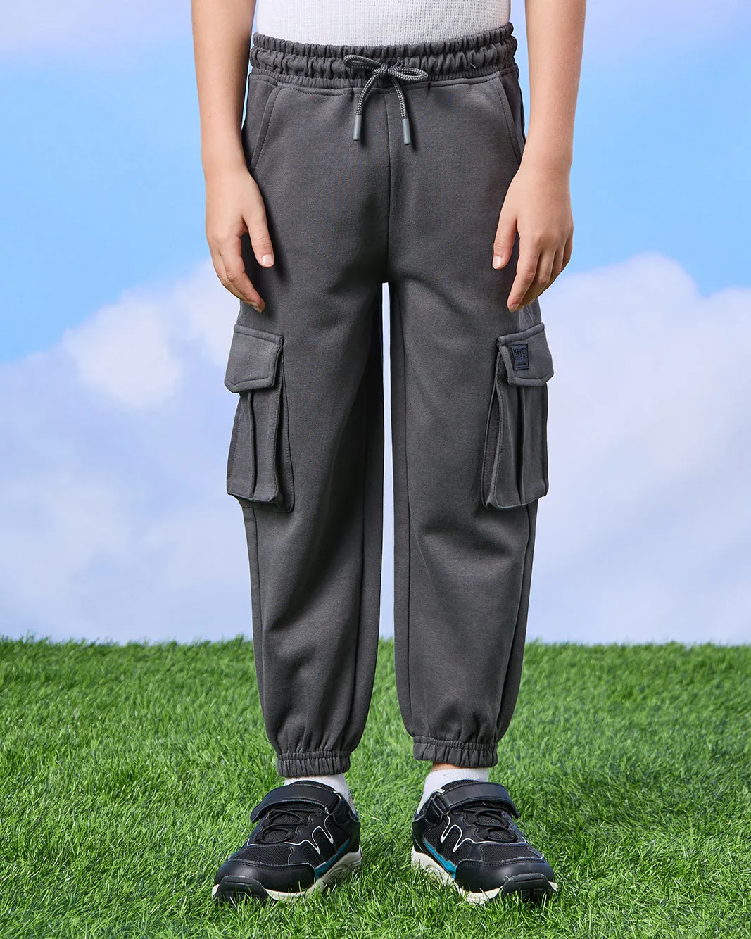 Boys Charcoal Cargo Pocket Jogger Pants sold by Redtag