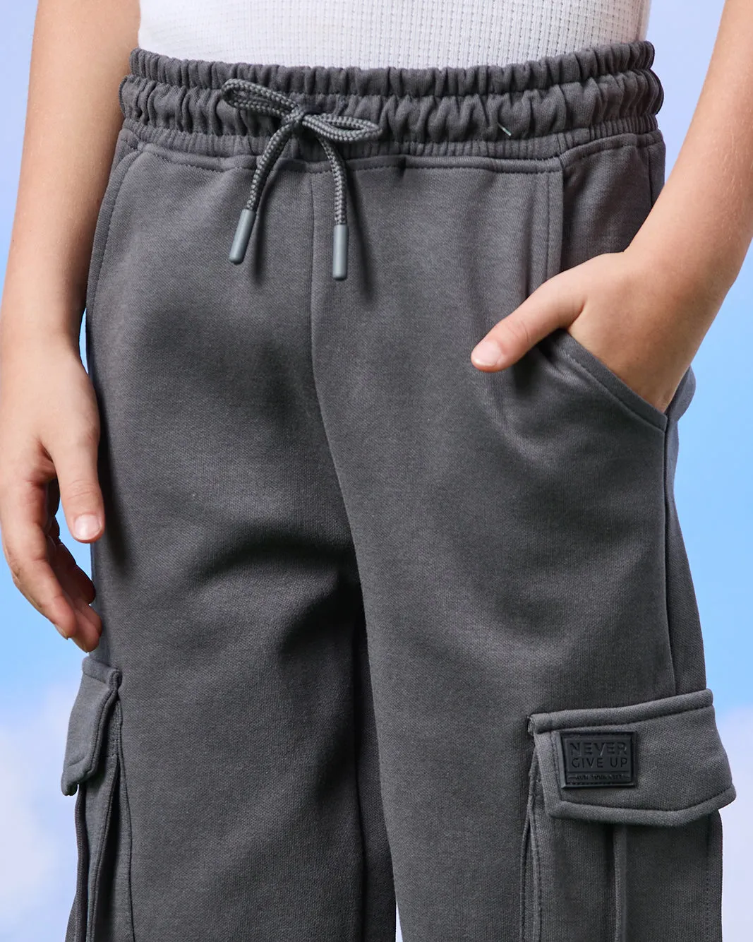 Boys Charcoal Cargo Pocket Jogger Pants sold by Redtag product image thumbnail 4