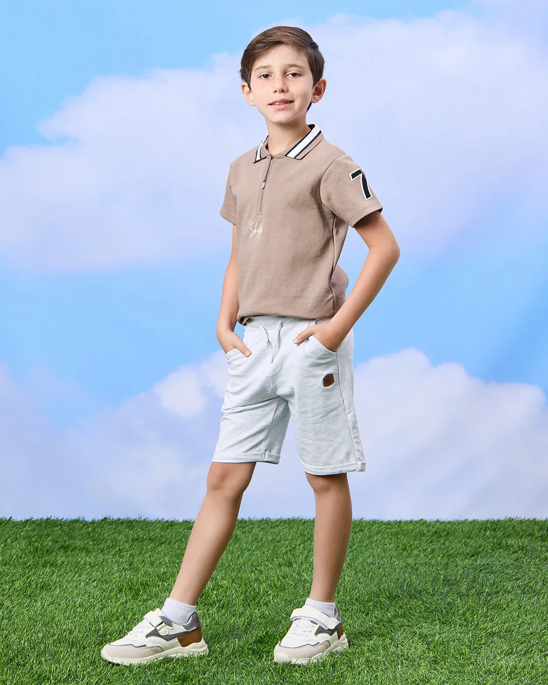 Boys Brown Cut And Sew Polo Shirt sold by Redtag product image thumbnail 2