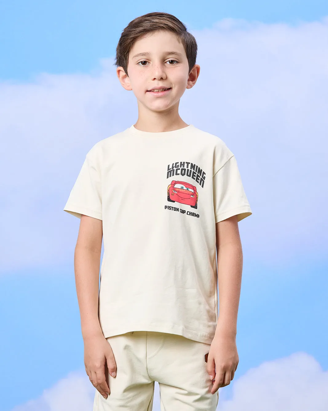 Boys Beige Cars Lightning Mc Queen T-Shirt sold by Redtag